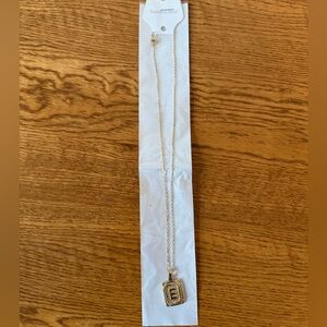 Gold-Tone Stainless Steel Chain Necklace E pendent